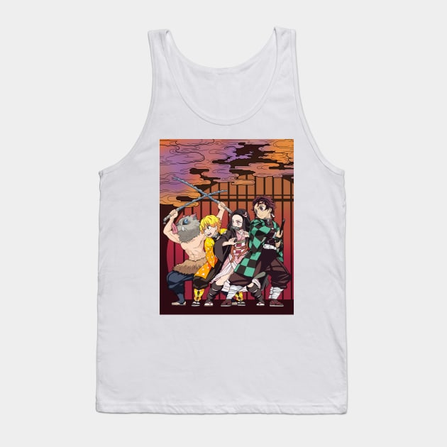 Demon Slayer Crew Tank Top by HuckleberryArts